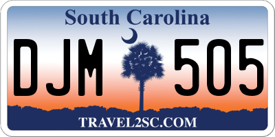 SC license plate DJM505