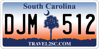 SC license plate DJM512