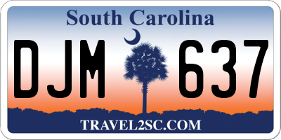 SC license plate DJM637