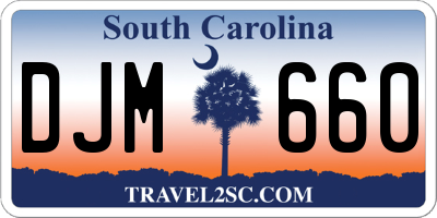 SC license plate DJM660