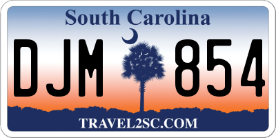 SC license plate DJM854
