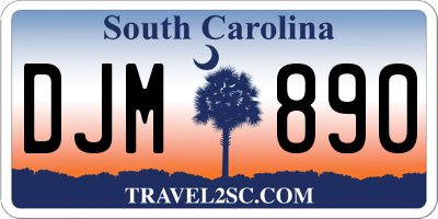 SC license plate DJM890