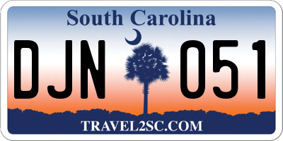 SC license plate DJN051