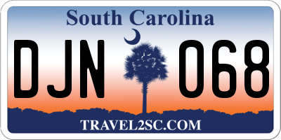 SC license plate DJN068