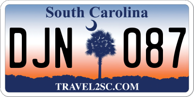 SC license plate DJN087