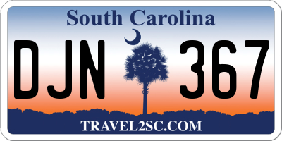 SC license plate DJN367