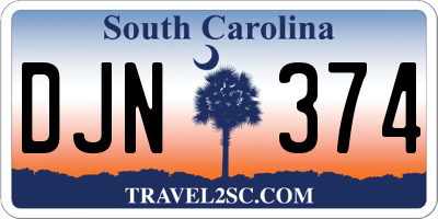 SC license plate DJN374