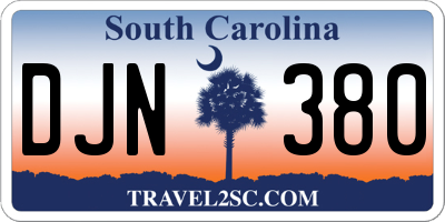 SC license plate DJN380
