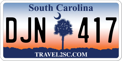 SC license plate DJN417