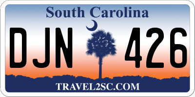 SC license plate DJN426