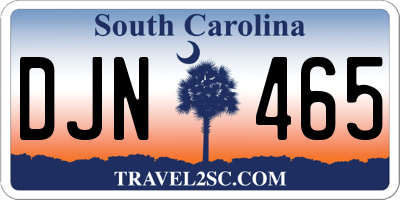SC license plate DJN465