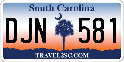 SC license plate DJN581