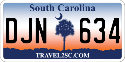 SC license plate DJN634