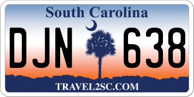 SC license plate DJN638
