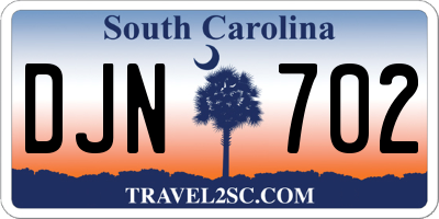 SC license plate DJN702