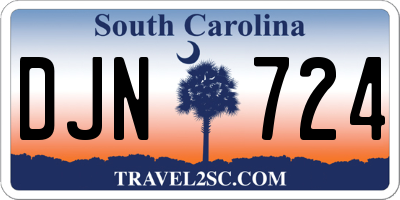SC license plate DJN724