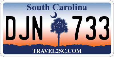 SC license plate DJN733