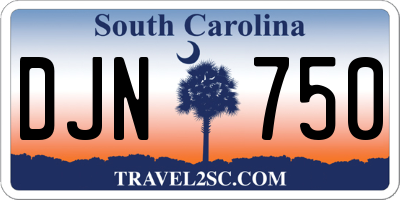 SC license plate DJN750