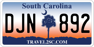 SC license plate DJN892