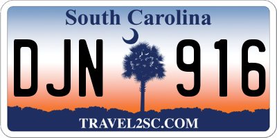 SC license plate DJN916