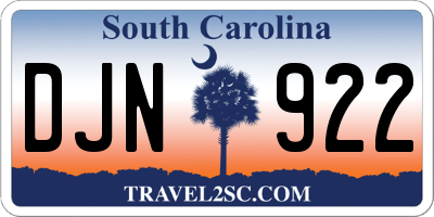 SC license plate DJN922