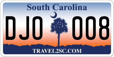 SC license plate DJO008