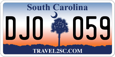 SC license plate DJO059