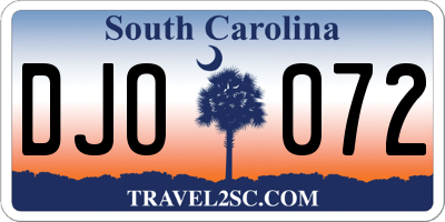 SC license plate DJO072