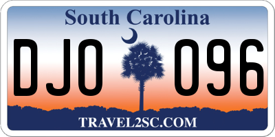 SC license plate DJO096