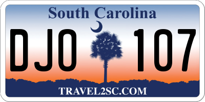 SC license plate DJO107