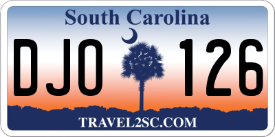SC license plate DJO126