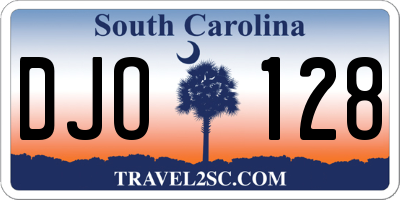 SC license plate DJO128