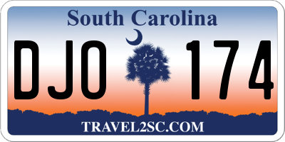 SC license plate DJO174