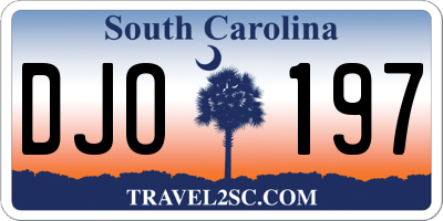 SC license plate DJO197