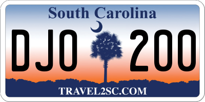 SC license plate DJO200
