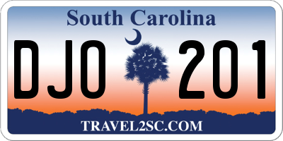 SC license plate DJO201
