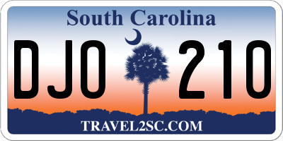 SC license plate DJO210