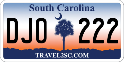 SC license plate DJO222