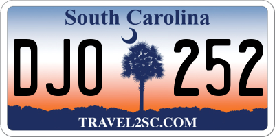 SC license plate DJO252