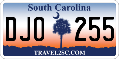 SC license plate DJO255