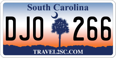 SC license plate DJO266