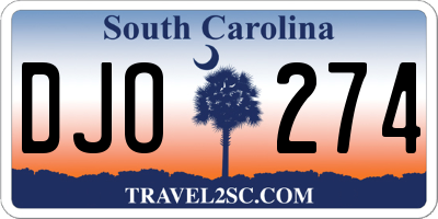 SC license plate DJO274