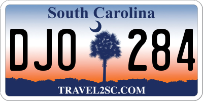 SC license plate DJO284