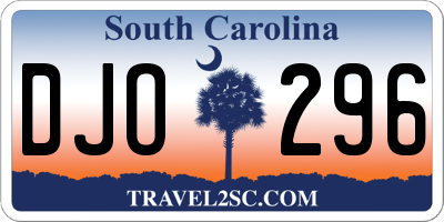 SC license plate DJO296