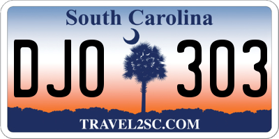 SC license plate DJO303