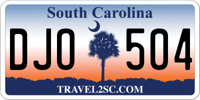 SC license plate DJO504
