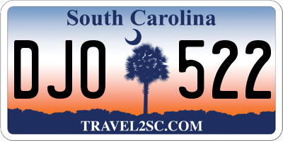 SC license plate DJO522