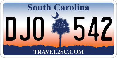 SC license plate DJO542