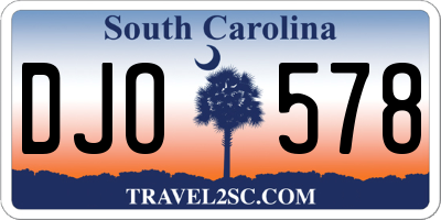 SC license plate DJO578