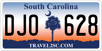 SC license plate DJO628